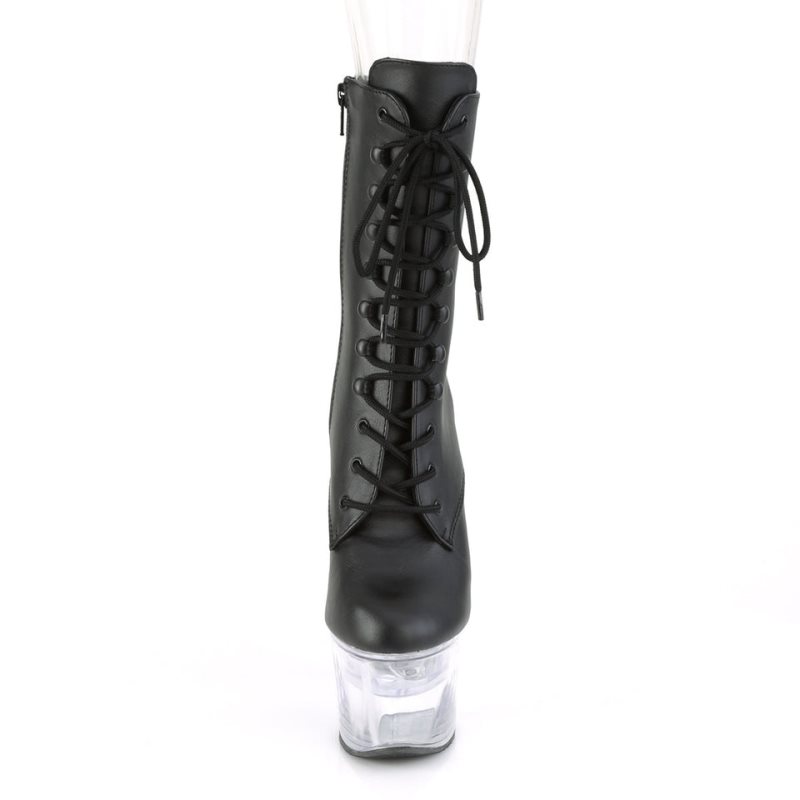 Pleaser Flashdance-1020-7 Vegan Leather Laarzen Dames Zwart | HSCUG-BE