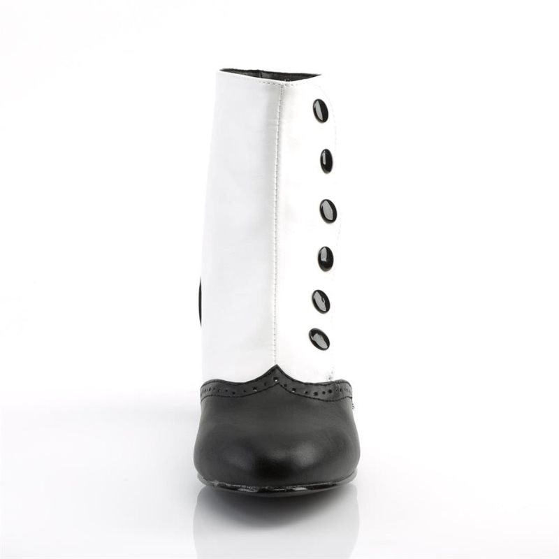 Pleaser Flora-1023 Vegan Leather Laarzen Dames Wit | SPMGR-BE