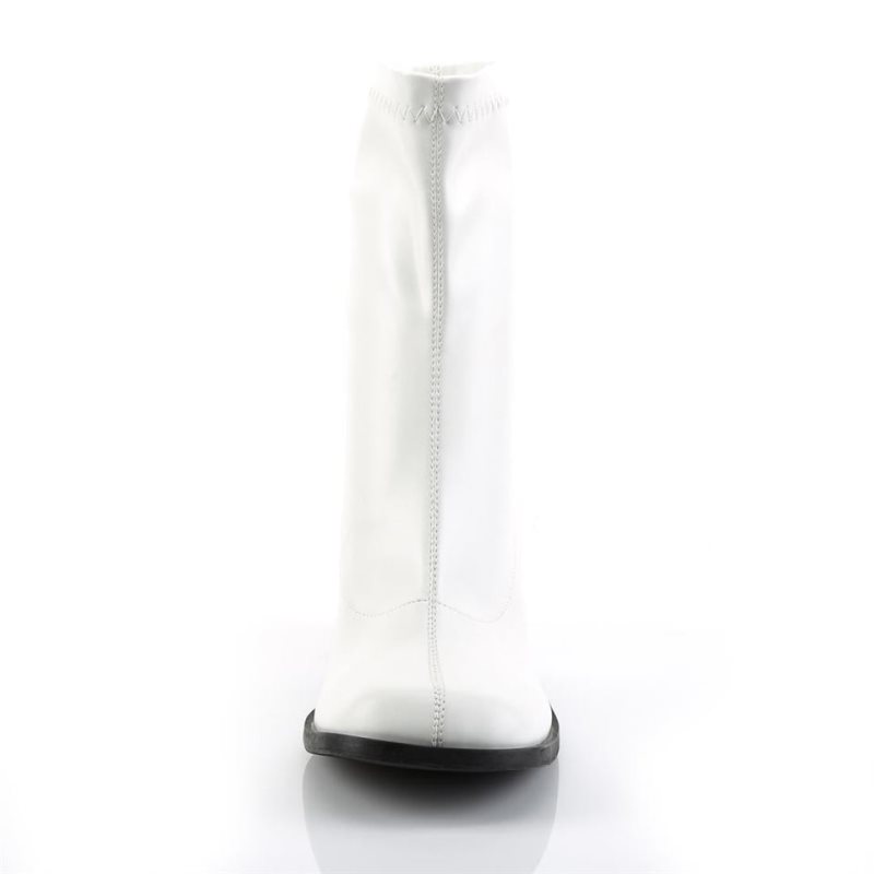 Pleaser Gogo-150 Vegan Leather Laarzen Dames Wit | BCXKE-BE
