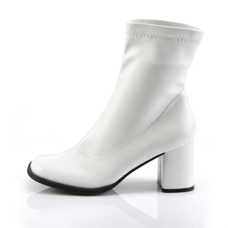 Pleaser Gogo-150 Vegan Leather Laarzen Dames Wit | BCXKE-BE
