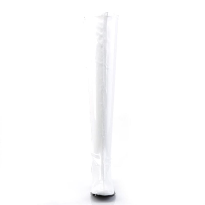 Pleaser Gogo-3000 Hoge Hakken Dames Wit | IVTKF-BE