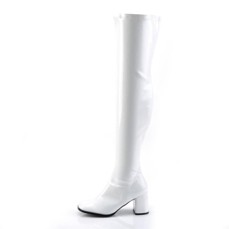 Pleaser Gogo-3000 Hoge Hakken Dames Wit | IVTKF-BE