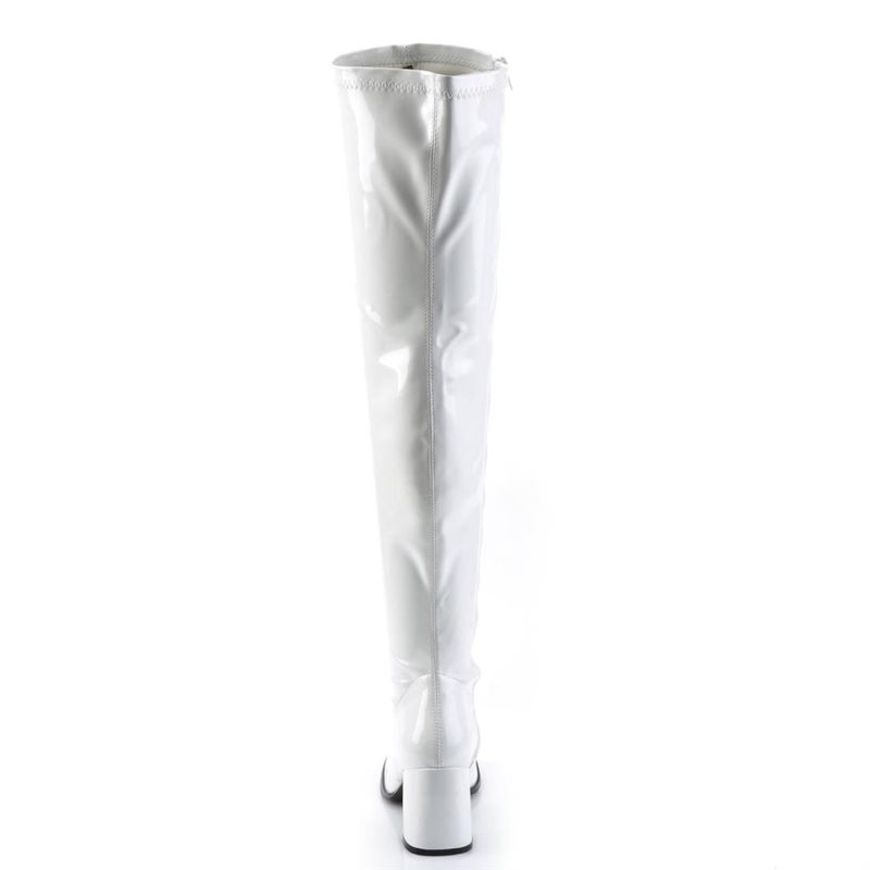 Pleaser Gogo-3000 Hoge Hakken Dames Wit | IVTKF-BE