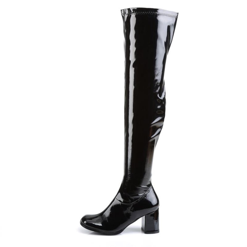 Pleaser Gogo-3000 Hoge Hakken Dames Zwart | KVNTD-BE