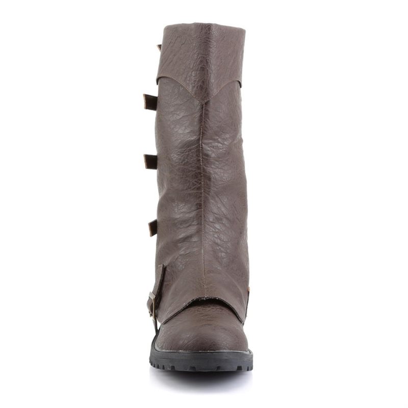 Pleaser Gotham-105 Knie Laarzen Heren Bruin | QFCBK-BE