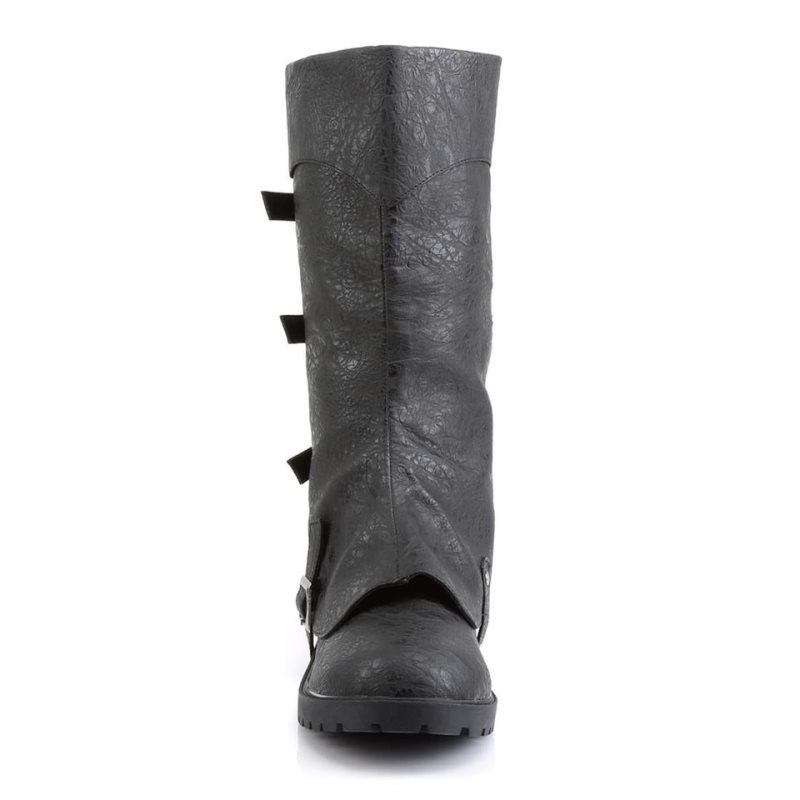 Pleaser Gotham-105 Vegan Leather Knie Laarzen Heren Zwart | HULTB-BE