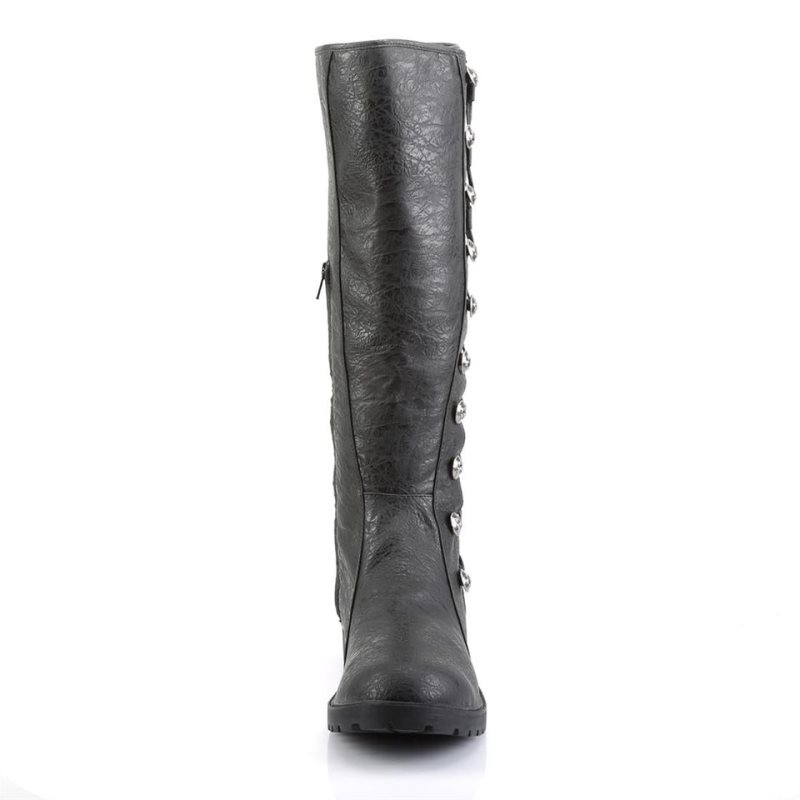 Pleaser Gotham-109 Vegan Leather Knie Laarzen Heren Zwart | CLITP-BE