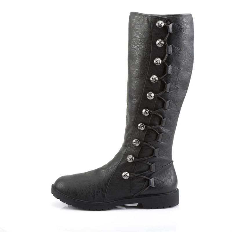 Pleaser Gotham-109 Vegan Leather Knie Laarzen Heren Zwart | CLITP-BE