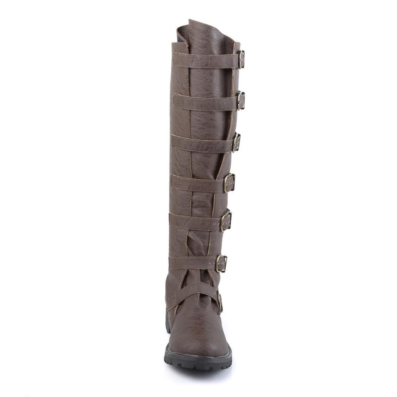 Pleaser Gotham-110 Knie Laarzen Heren Bruin | XROCK-BE