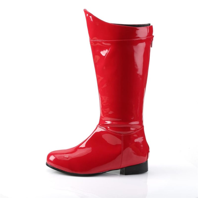Pleaser Hero-100 Knie Laarzen Heren Rood | ZGPBU-BE