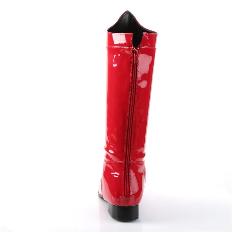 Pleaser Hero-100 Knie Laarzen Heren Rood | ZGPBU-BE