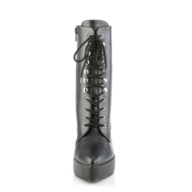 Pleaser Indulge-1020 Vegan Leather Laarzen Dames Zwart | HISLF-BE