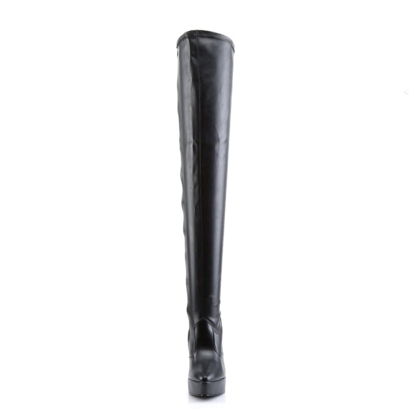 Pleaser Indulge-3000 Vegan Leather Hoge Hakken Dames Zwart | RYUXS-BE