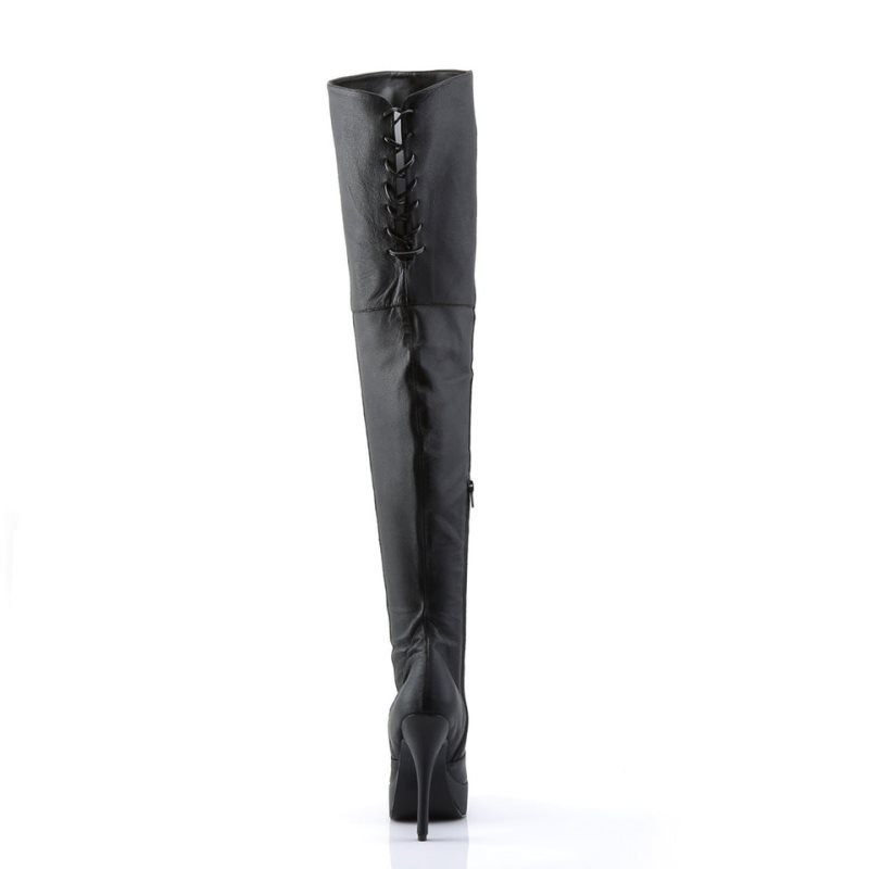 Pleaser Indulge-3011 Leather Hoge Hakken Dames Zwart | THPFE-BE