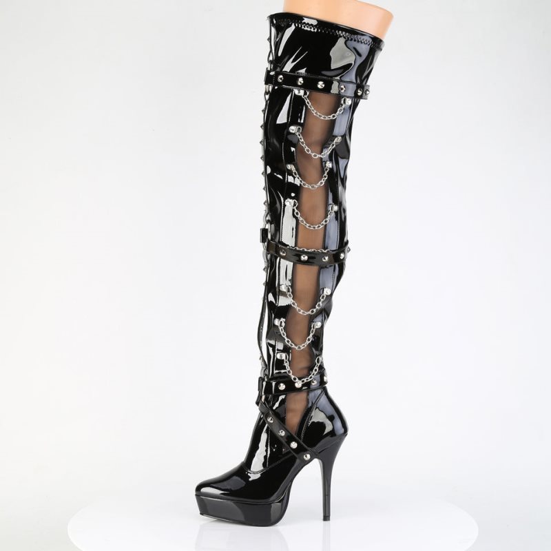 Pleaser Indulge-3026 Hoge Hakken Dames Zwart | ZRDKV-BE