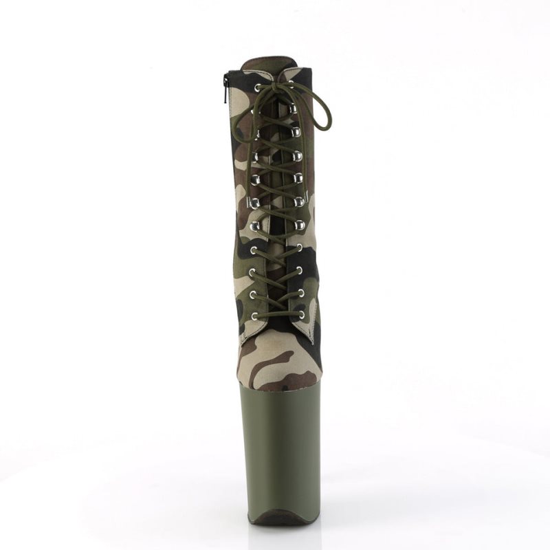 Pleaser Infinity-1020CAMO Laarzen Dames Groen | LQMVC-BE
