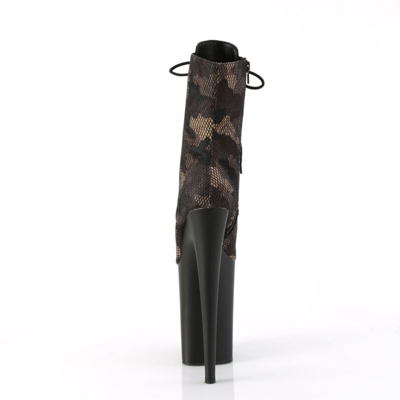 Pleaser Infinity-1020CM Laarzen Dames Groen Zwart | BWFGV-BE