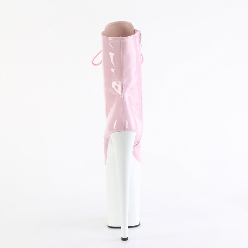 Pleaser Infinity-1020 Laarzen Dames Roze Wit | BIVSA-BE