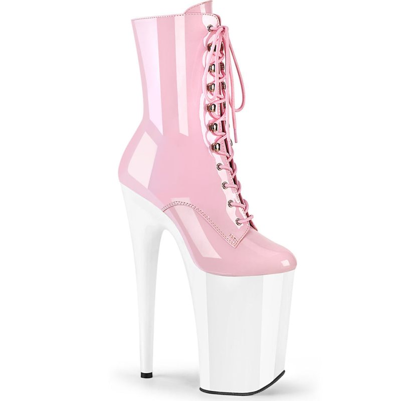 Pleaser Infinity-1020 Laarzen Dames Roze Wit | BIVSA-BE