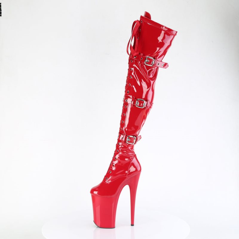 Pleaser Infinity-3028 Hoge Hakken Dames Rood | OKQTI-BE