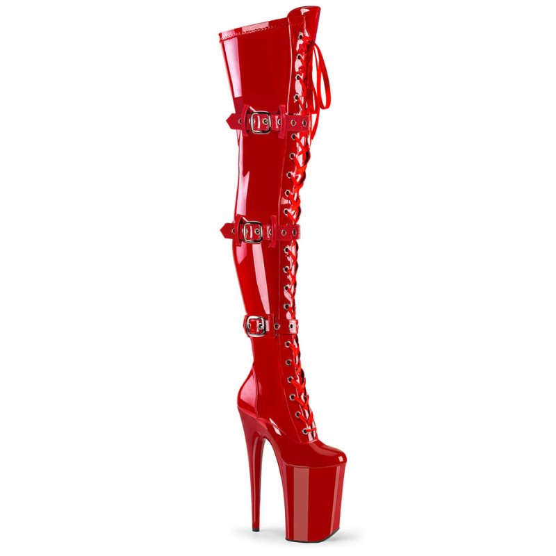Pleaser Infinity-3028 Hoge Hakken Dames Rood | OKQTI-BE
