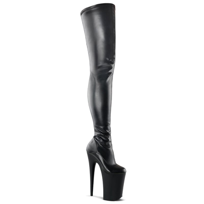 Pleaser Infinity-4000 Vegan Leather Hoge Hakken Dames Zwart | TGRIQ-BE