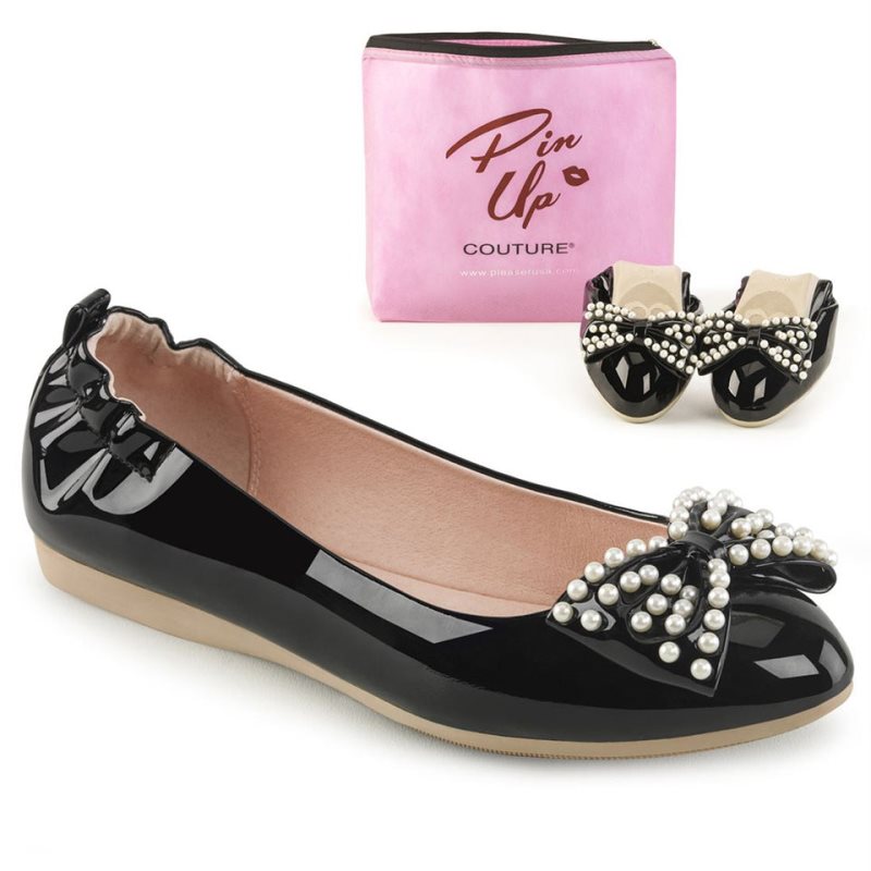 Pleaser Ivy-09 Ballerinas Dames Zwart | MQBNK-BE