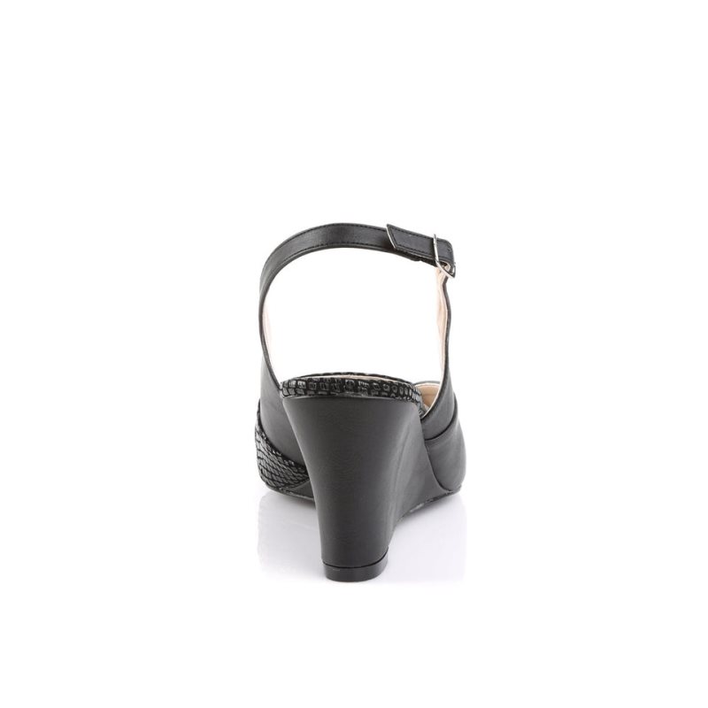 Pleaser Kimberly-01SP Vegan Leather Sleehak Sandalen Dames Zwart | NSGWI-BE