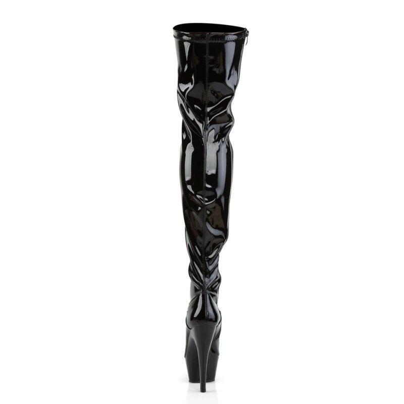 Pleaser Kiss-3000 Hoge Hakken Dames Zwart | OZAUK-BE