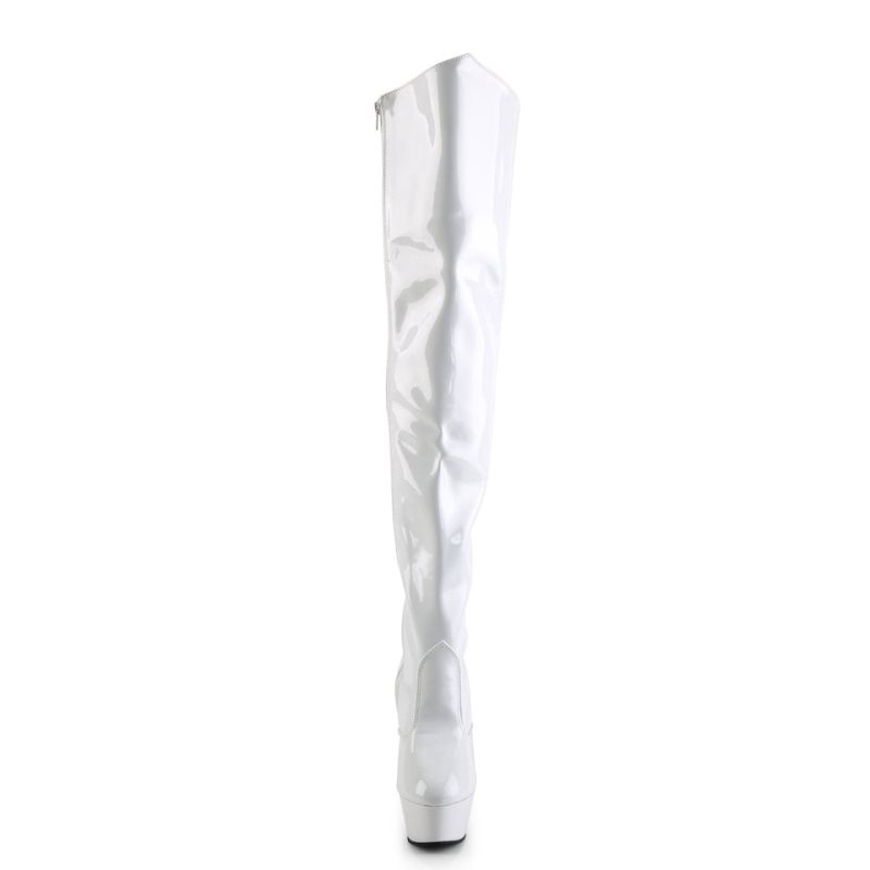 Pleaser Kiss-3010 Hoge Hakken Dames Wit | PCLTX-BE