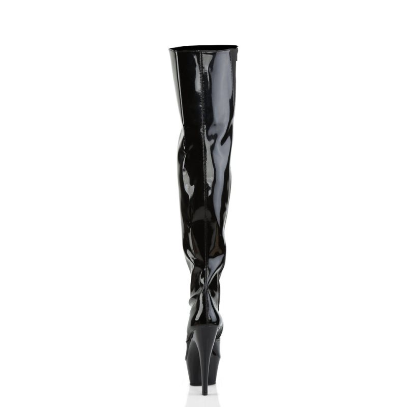 Pleaser Kiss-3010 Hoge Hakken Dames Zwart | TALHX-BE
