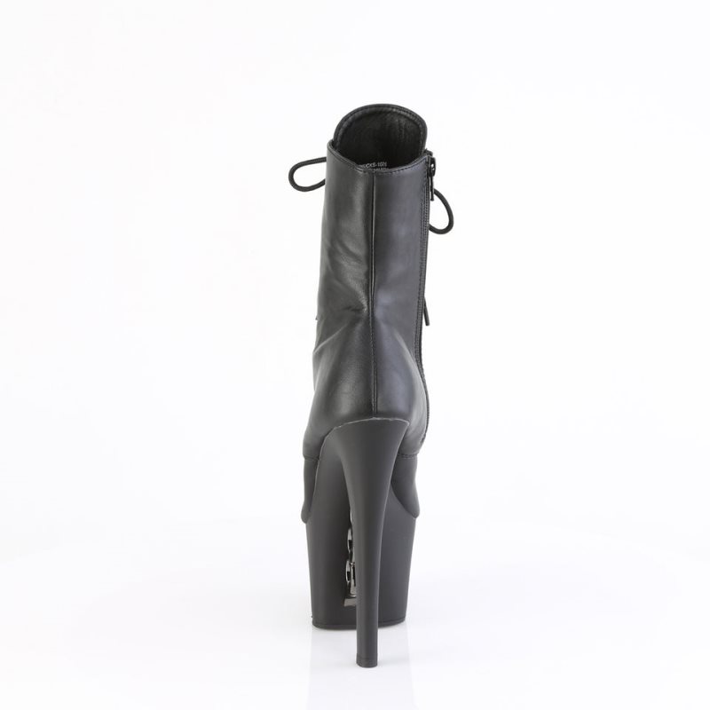 Pleaser Knucks-1020 Vegan Leather Laarzen Dames Zwart | IOPXC-BE
