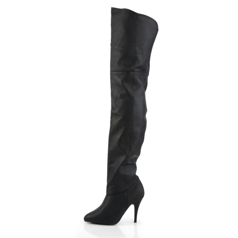 Pleaser Legend-8868 Leather Hoge Hakken Dames Zwart | JULGE-BE