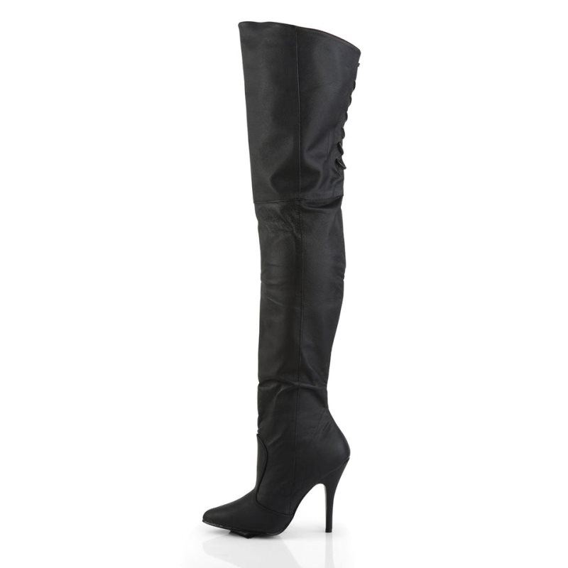 Pleaser Legend-8899 Leather Hoge Hakken Dames Zwart | EJUDM-BE