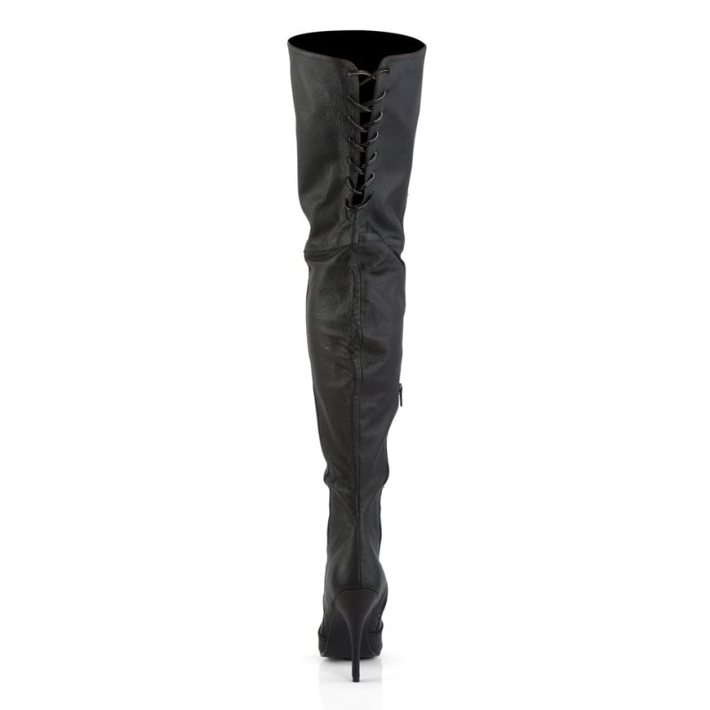 Pleaser Legend-8899 Leather Hoge Hakken Dames Zwart | EJUDM-BE