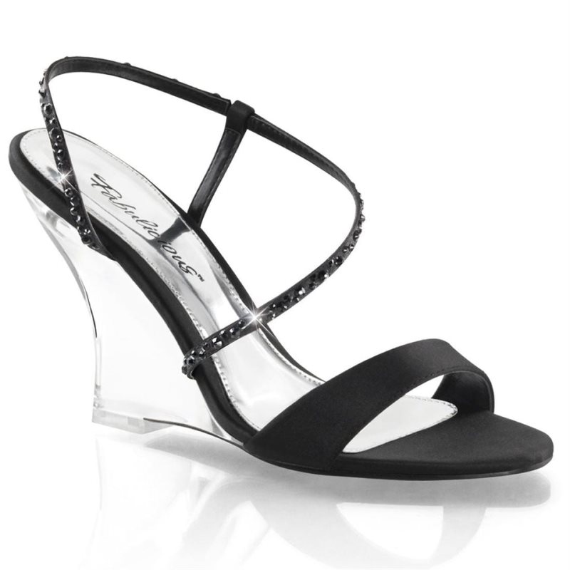 Pleaser Lovely-417 Sleehak Sandalen Dames Zwart | RKCPW-BE