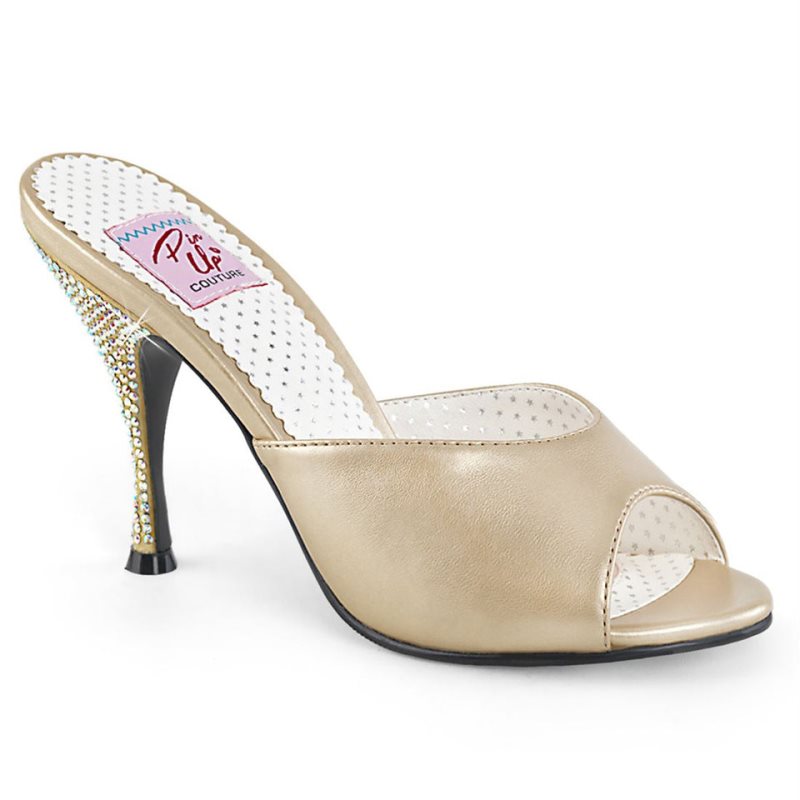 Pleaser Monroe-05 Badslippers Dames Goud | LWVGX-BE