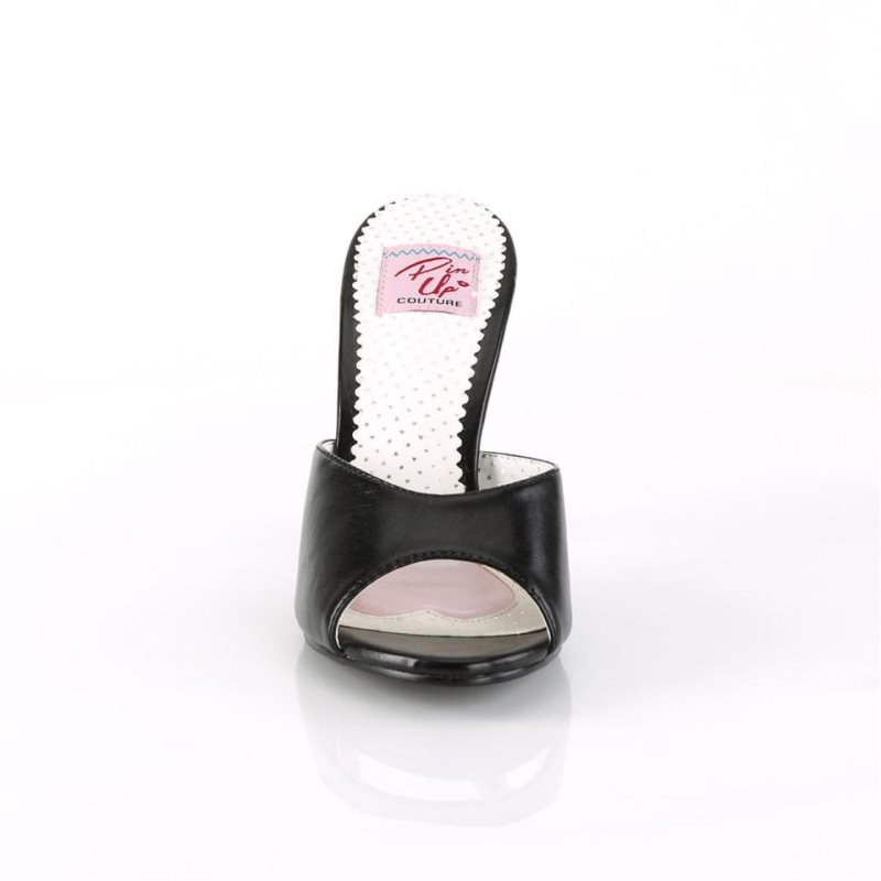 Pleaser Monroe-05 Vegan Leather Badslippers Dames Zwart | MSETV-BE