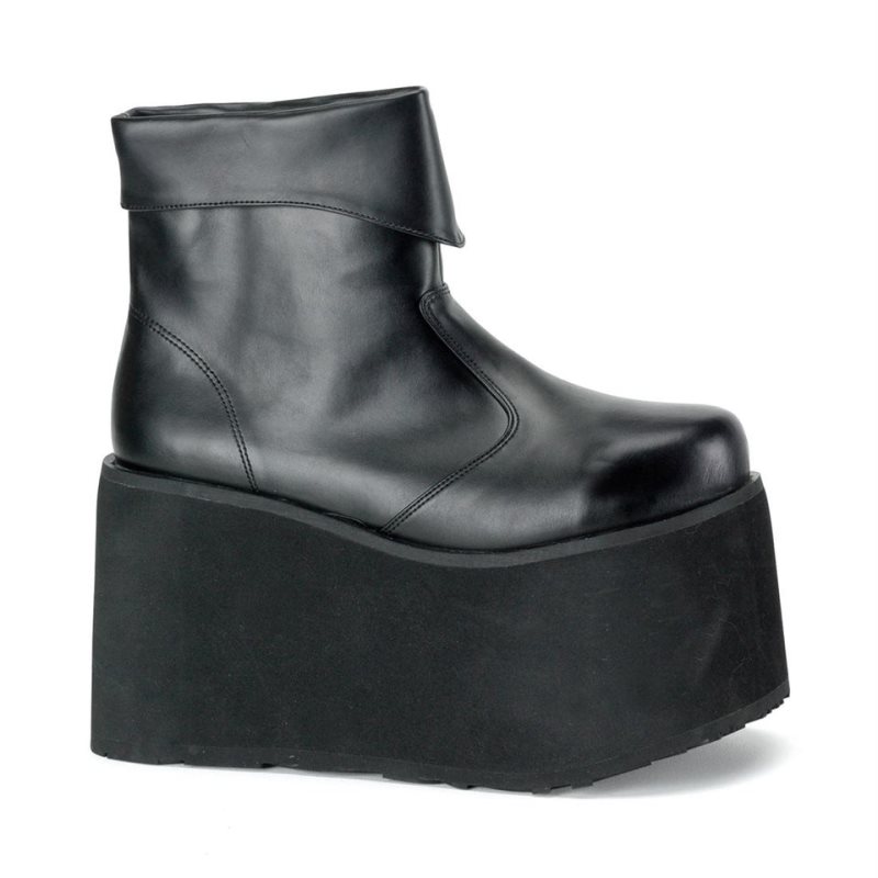 Pleaser Monster-02 Vegan Leather Enkellaarzen Dames Zwart | RGXOF-BE