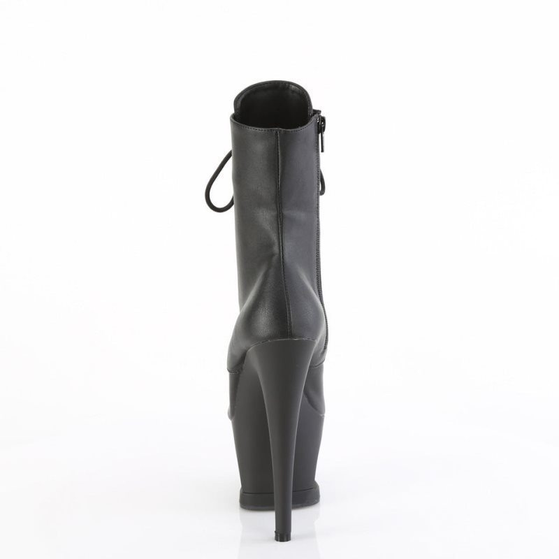 Pleaser Moon-1020SK Vegan Leather Laarzen Dames Zwart | UIOGC-BE