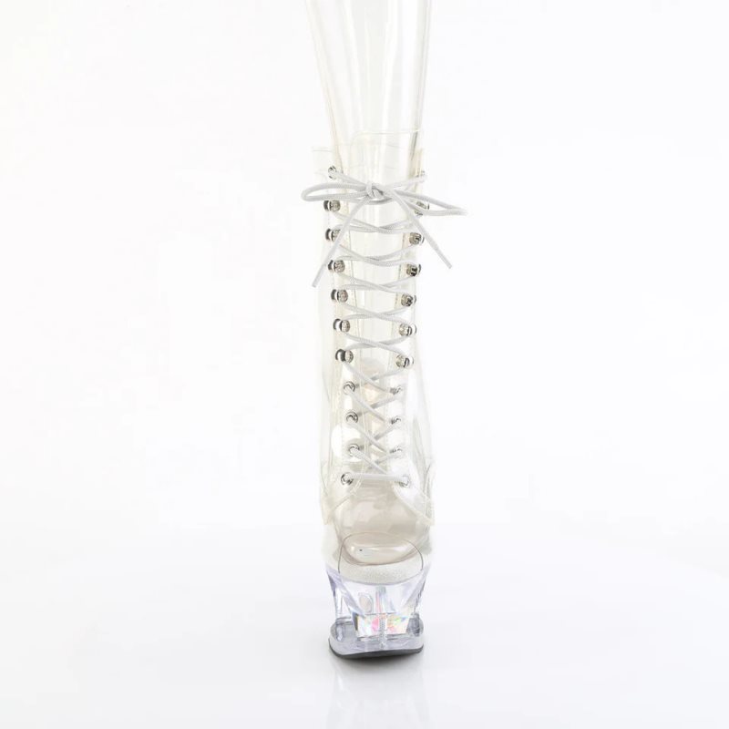 Pleaser Moon-1021C-DIA Laarzen Dames Clear | GXFZI-BE