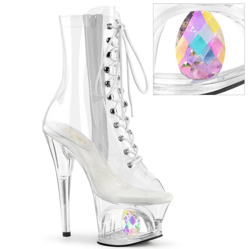 Pleaser Moon-1021C-DIA Laarzen Dames Clear | GXFZI-BE