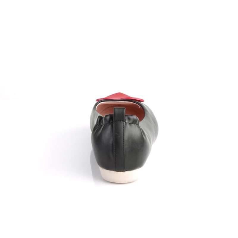 Pleaser Olive-05 Vegan Leather Ballerinas Dames Zwart | LOXHR-BE