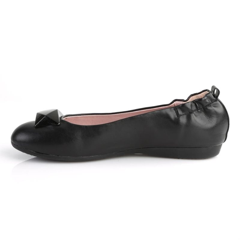 Pleaser Olive-08 Vegan Leather Ballerinas Dames Zwart | CDXLS-BE