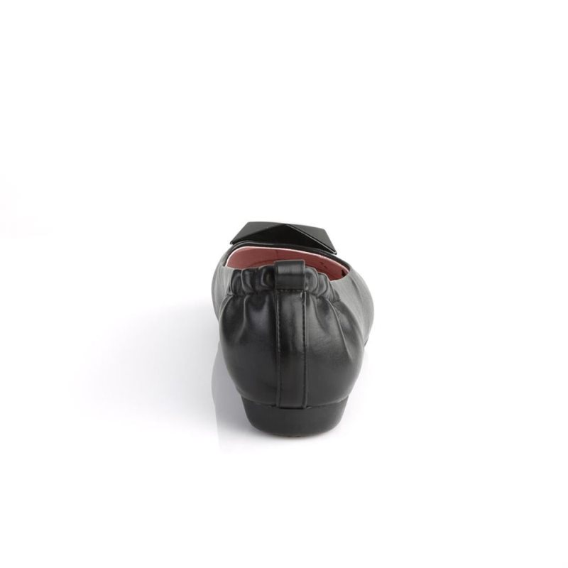 Pleaser Olive-08 Vegan Leather Ballerinas Dames Zwart | CDXLS-BE