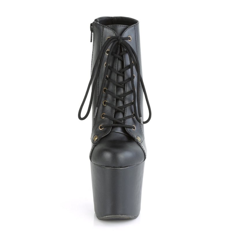 Pleaser Radiant-1005 Vegan Leather Laarzen Dames Zwart | YWERC-BE