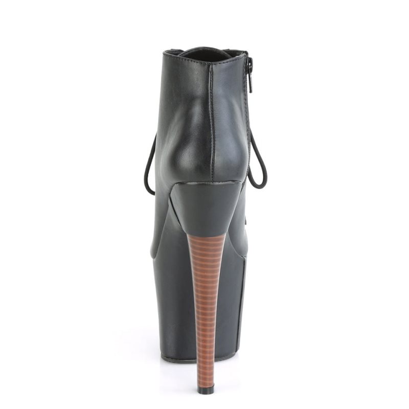 Pleaser Radiant-1005 Vegan Leather Laarzen Dames Zwart | YWERC-BE