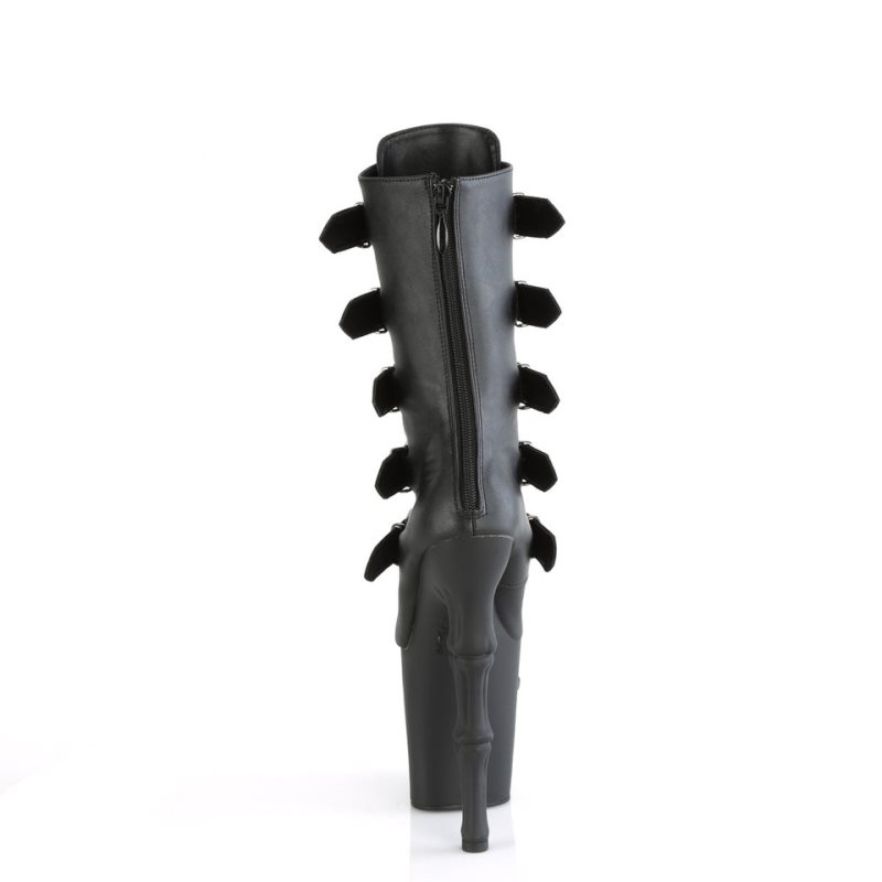 Pleaser Rapture-1052BK Vegan Leather Laarzen Dames Zwart | IVOSB-BE