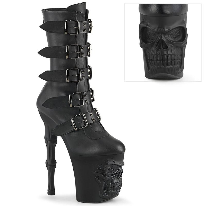 Pleaser Rapture-1052BK Vegan Leather Laarzen Dames Zwart | IVOSB-BE