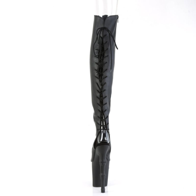 Pleaser Rapture-3019 Vegan Leather Hoge Hakken Dames Zwart | SMVDF-BE